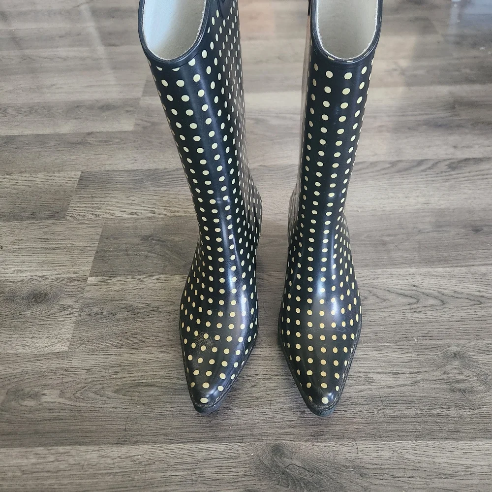 Brit and Bridle western cowboy polka dot rain boots - Picture 2 of 6